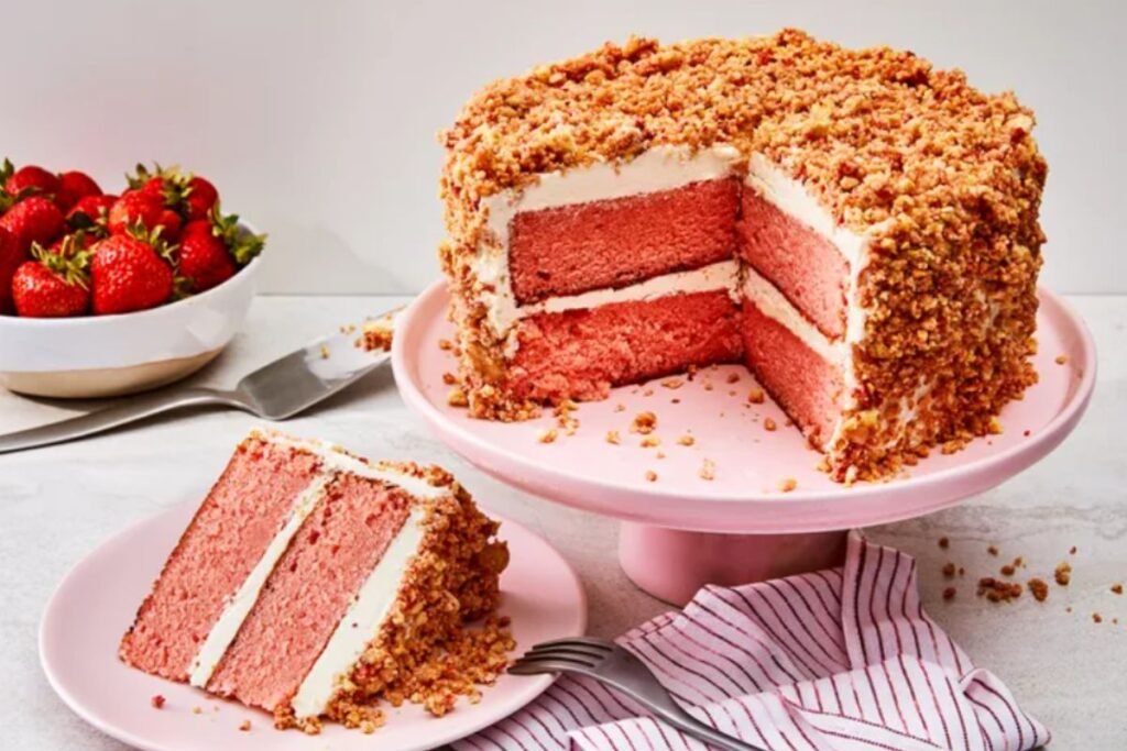 strawberry crunch cake